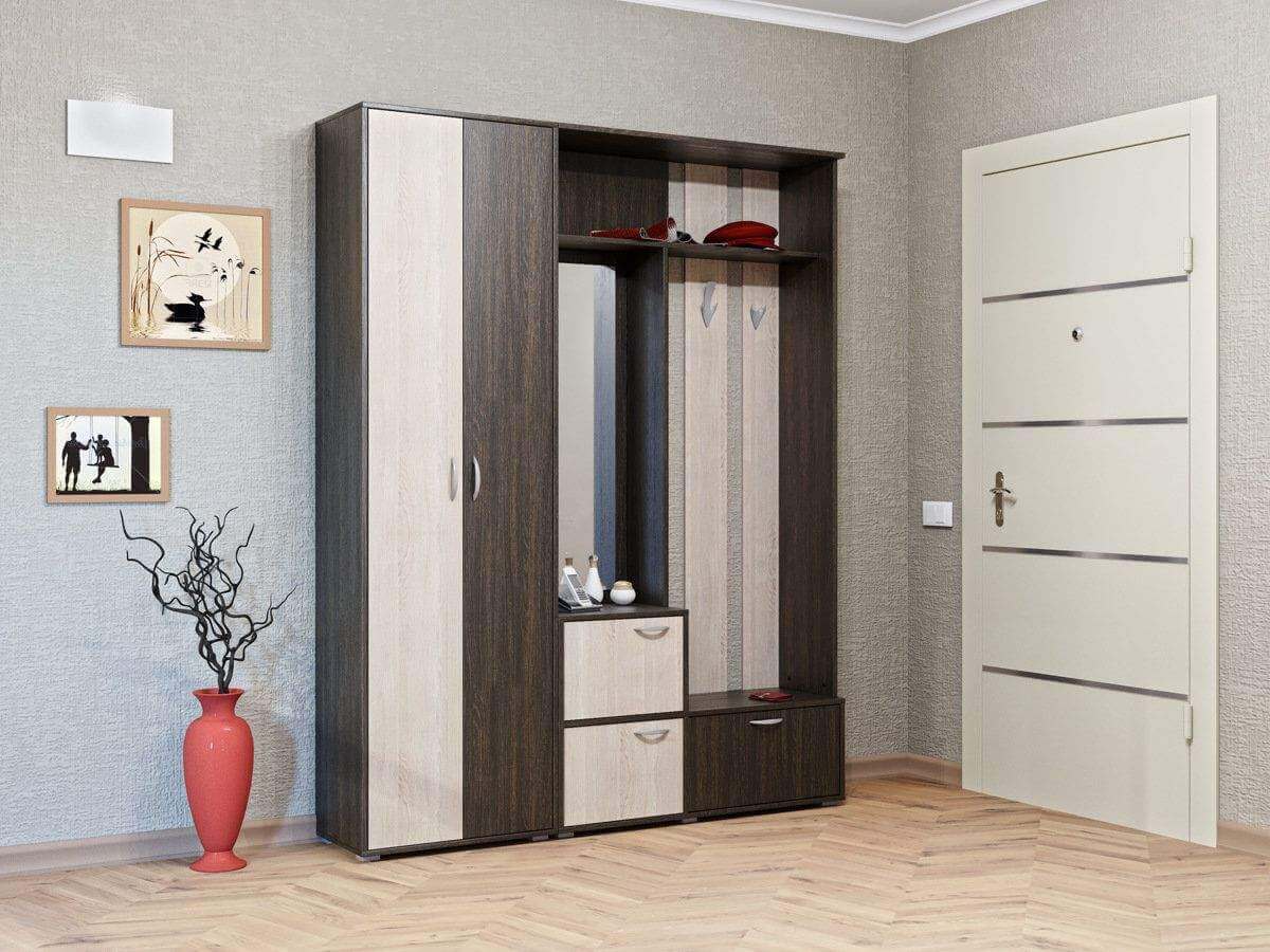 /Светло-темный шкаф в прихожую №55 на заказ